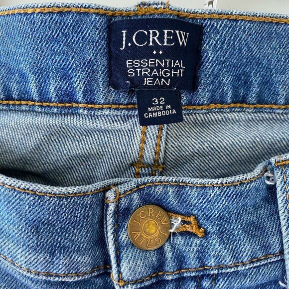 J. Crew Womens Essential Straight Jeans Size 32 Blue Staple Classic Quiet Luxury - Picture 9 of 16